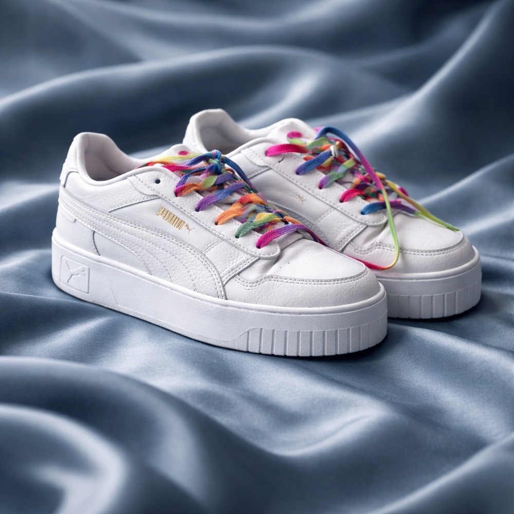 Puma white tennis shoes sneakers size 10